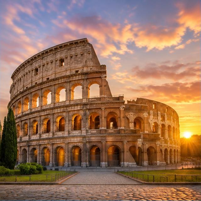 Coliseu de Roma ao pôr do sol